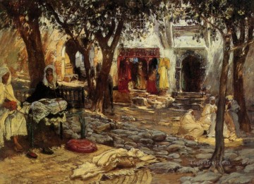  arthur - Idle Moments Ein Arabien Courtyard Frederick Arthur Bridgman